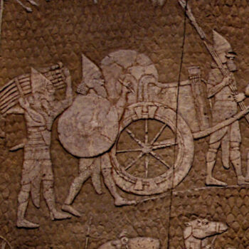 Replica of the Lachish Reliefs, showing Sennacherib's siege of Lachish. Courtesy Photo Companion to the Bible, 2 Kings